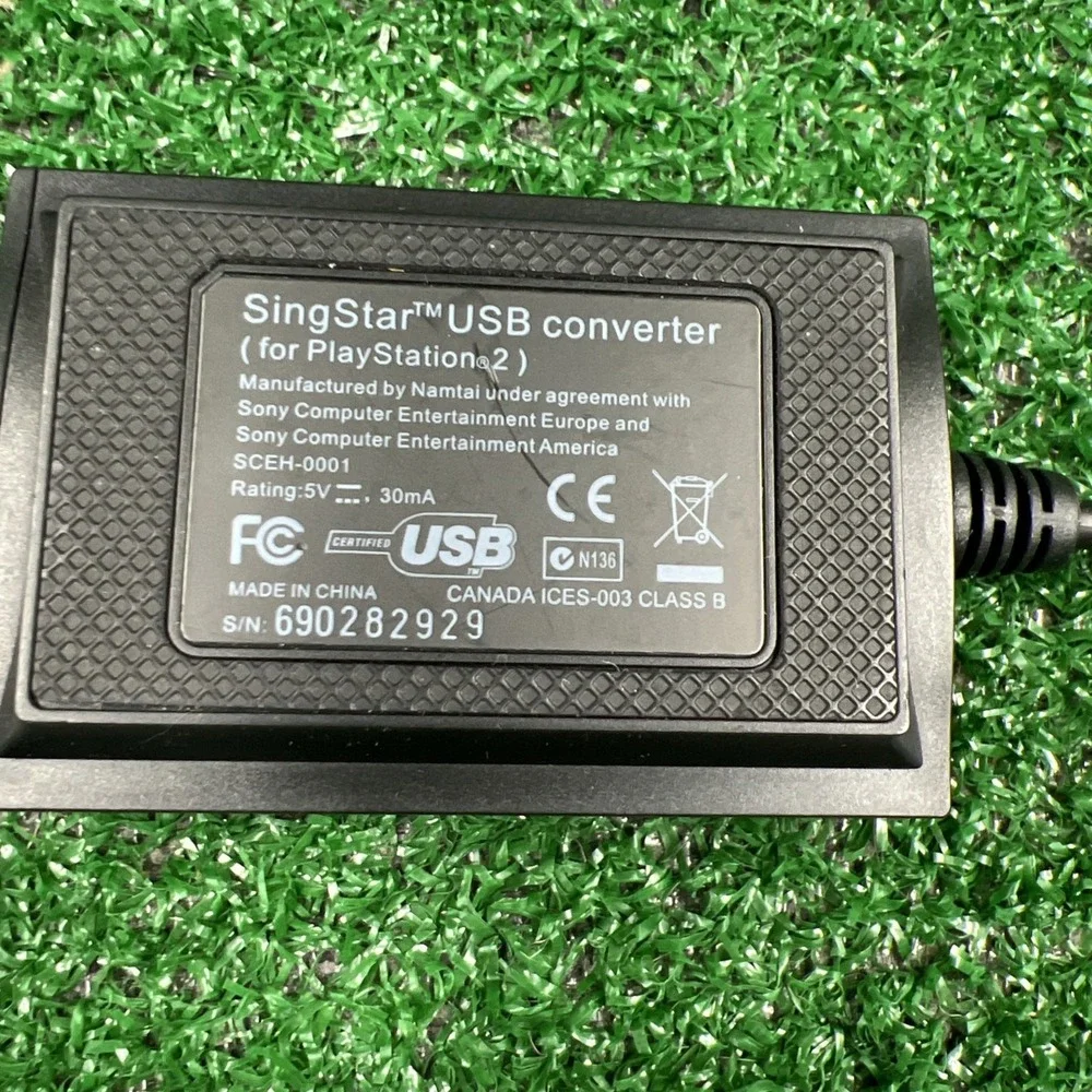 Genuine Singstar USB Converter Microphone‎ Dongle For PlayStation PS2 PS3